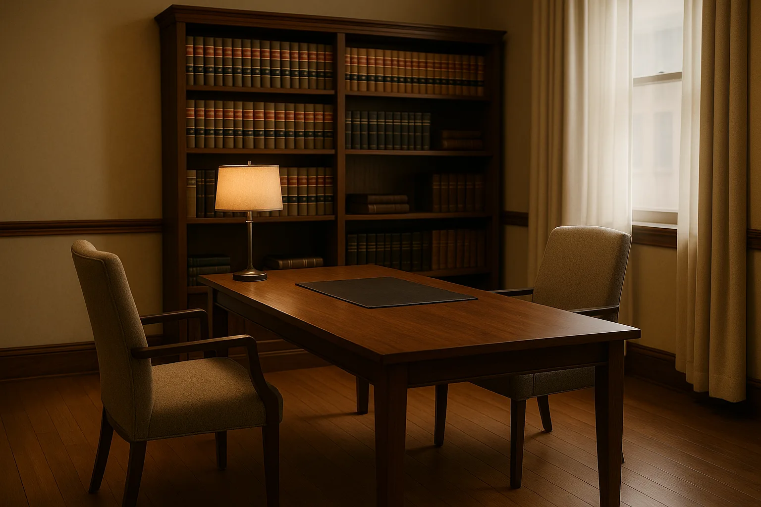 שני אנשים בפגישת ייעוץ משפטי