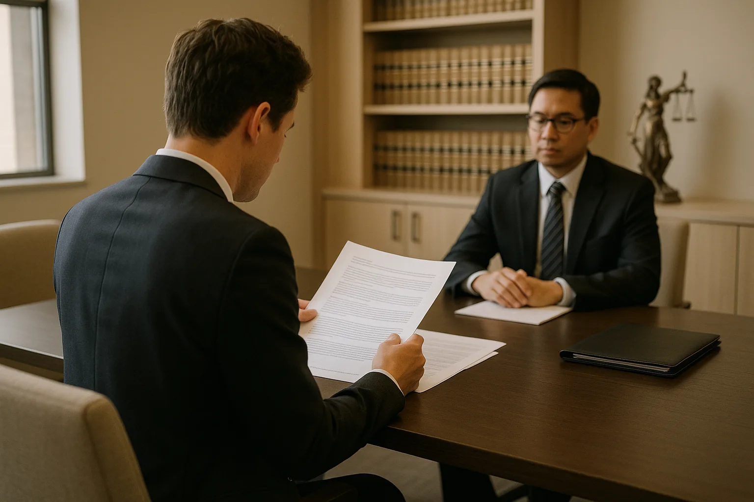 עורך דין בפגישת ייעוץ עם לקוח